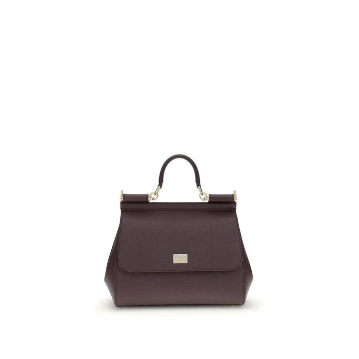 Dolce &amp; Gabbana Bordeaux Calf Leather Handbag