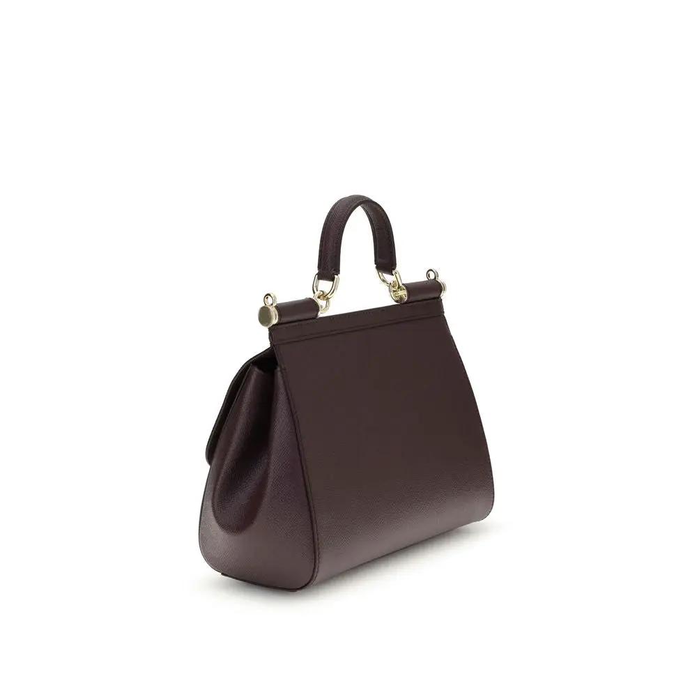 Dolce &amp; Gabbana Bordeaux Calf Leather Handbag