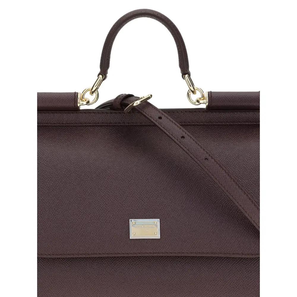 Dolce &amp; Gabbana Bordeaux Calf Leather Handbag