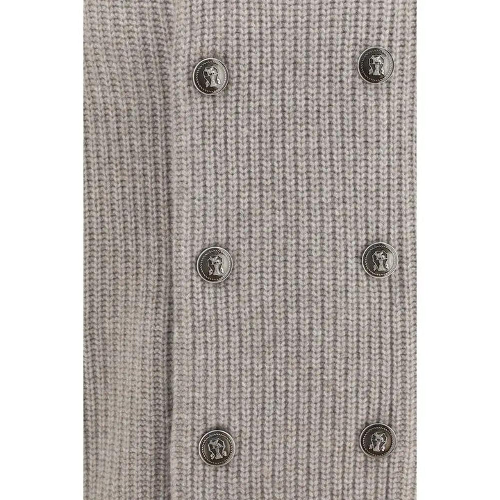 Brunello Cucinelli Gray Cashmere Cardigan