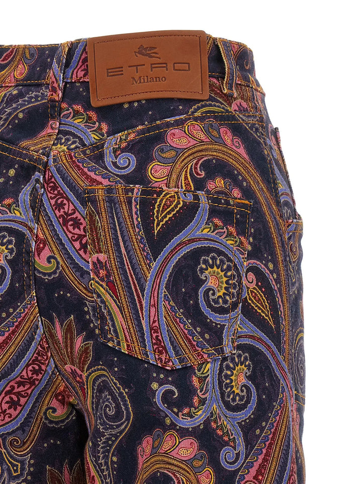 Etro Sample Sale | Etro Multicolor Cotton Flared Jeans - | Designer outlet