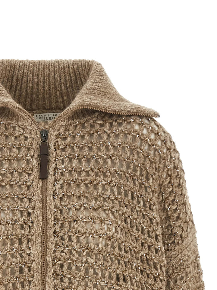 Brunello Cucinelli Sample Sale | Brunello Cucinelli Beige Elastane Cardigan - | Designer outlet