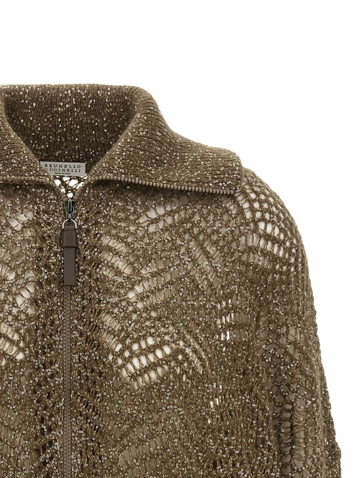 Brunello Cucinelli Sample Sale | Brunello Cucinelli Brown Polyamide Cardigan - | Designer outlet