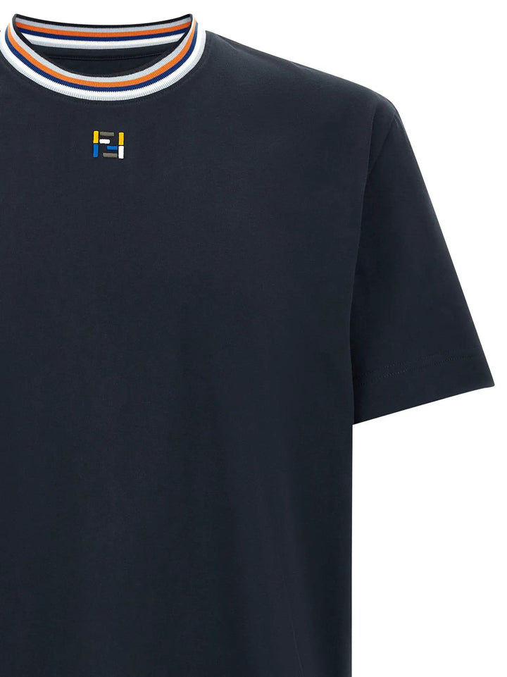 Fendi Sample Sale | Fendi Blue Cotton T-Shirt - | Designer outlet