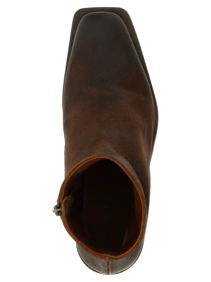 Marsell Sample Sale | Marsell Brown Calfskin Ankle Boots - | Designer outlet