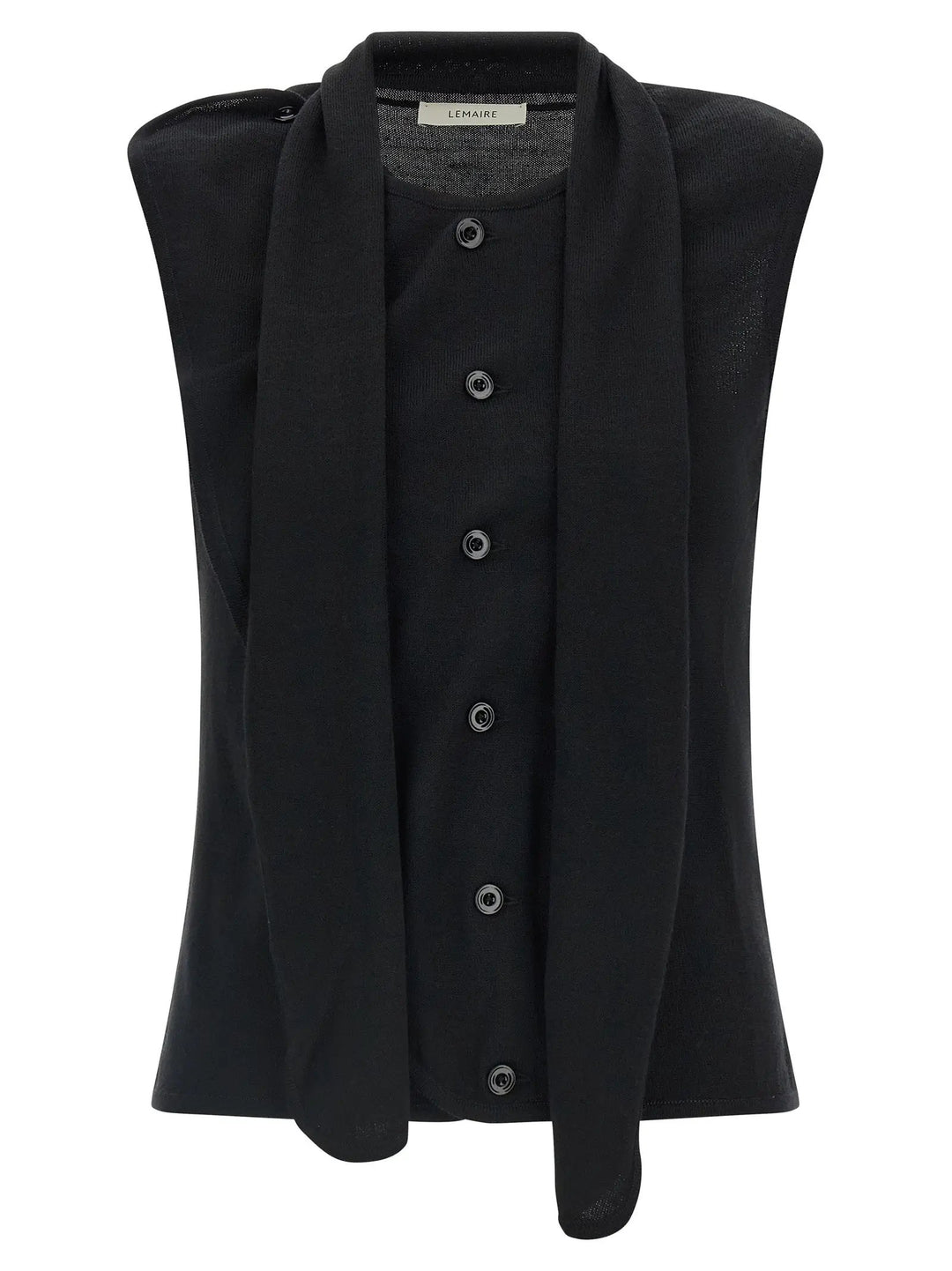 Lemaire Sample Sale | Lemaire Black Wool Sleeveless Jacket - | Designer outlet