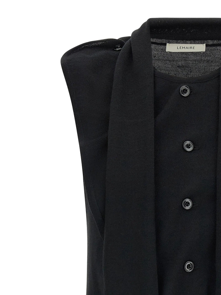 Lemaire Sample Sale | Lemaire Black Wool Sleeveless Jacket - | Designer outlet