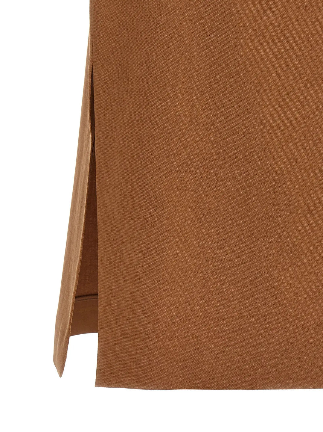 Fendi Sample Sale | Fendi Brown Linen Midi Skirt - | Designer outlet