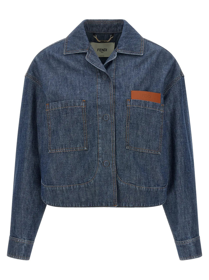 Fendi Sample Sale | Fendi Blue Cotton Denim Jacket - | Designer outlet