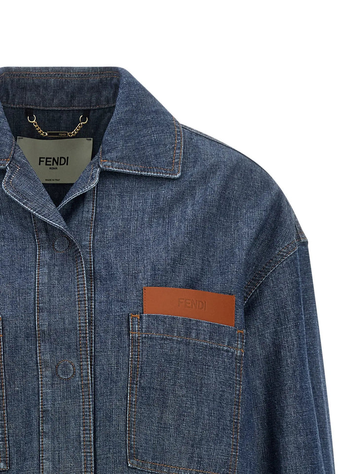 Fendi Sample Sale | Fendi Blue Cotton Denim Jacket - | Designer outlet