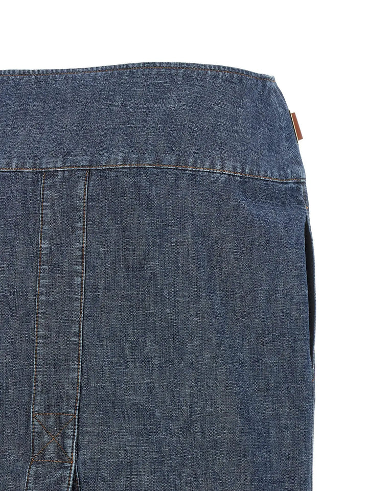 Fendi Sample Sale | Fendi Blue Cotton Midi Skirt - | Designer outlet