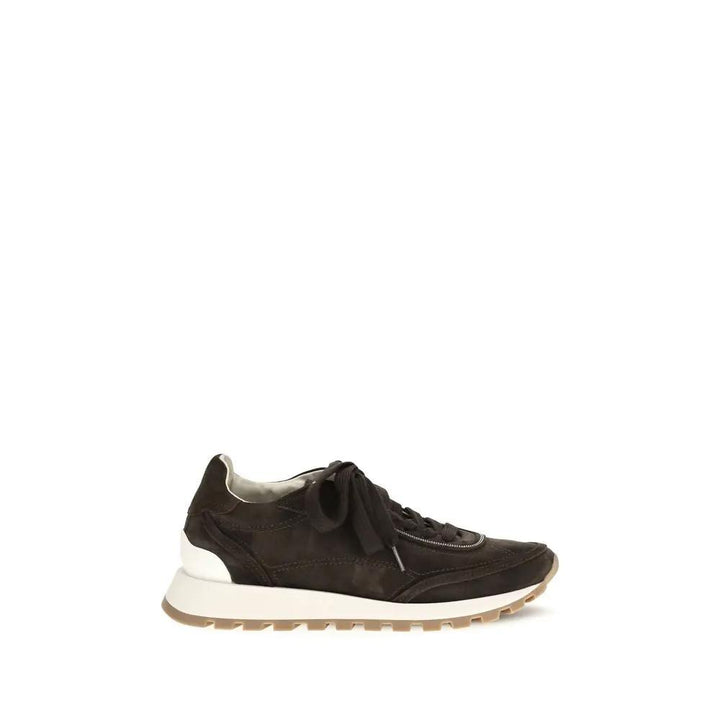 Brunello Cucinelli Sample Sale | Brunello Cucinelli Brown Suede Leather Low Top Sneakers - | Designer outlet