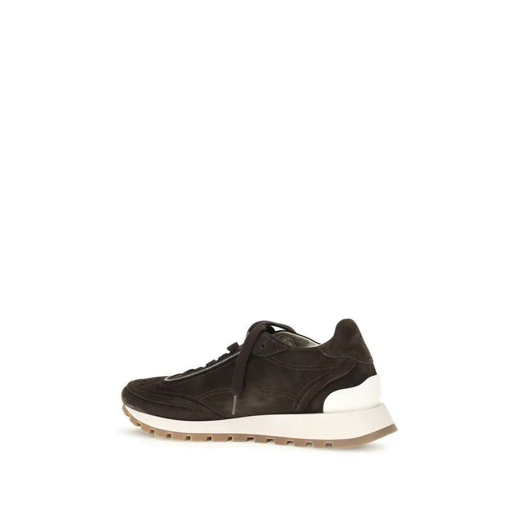 Brunello Cucinelli Sample Sale | Brunello Cucinelli Brown Suede Leather Low Top Sneakers - | Designer outlet
