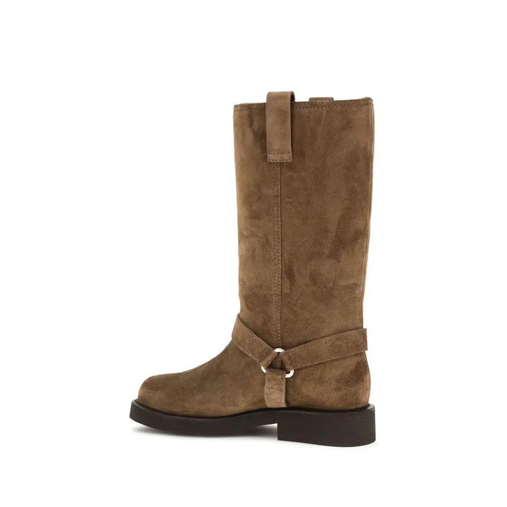 Brunello Cucinelli Sample Sale | Brunello Cucinelli Brown Calf Leather Bos Taurus Flat Boots - | Designer outlet