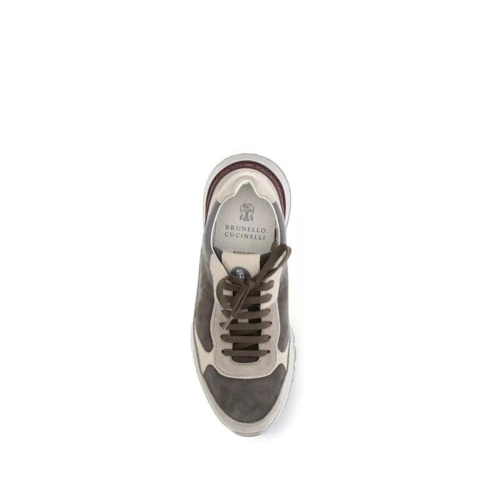 Brunello Cucinelli Sample Sale | Brunello Cucinelli Gray Calf Leather Bos Taurus Chunky Sneakers - | Designer outlet