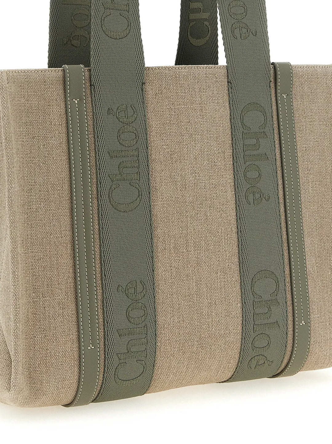 Chloé Bicolor Linen Tote Bag