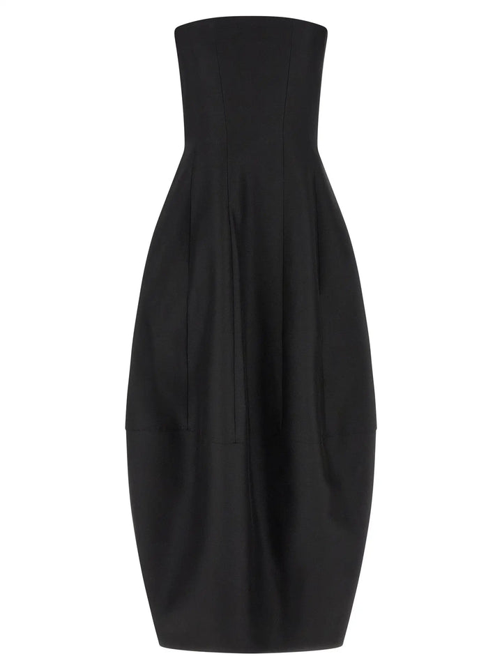Khaite Black Wool Long Dress