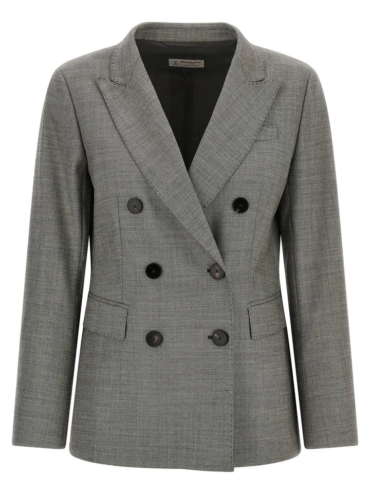 Alberto Biani Gray Wool Blazer