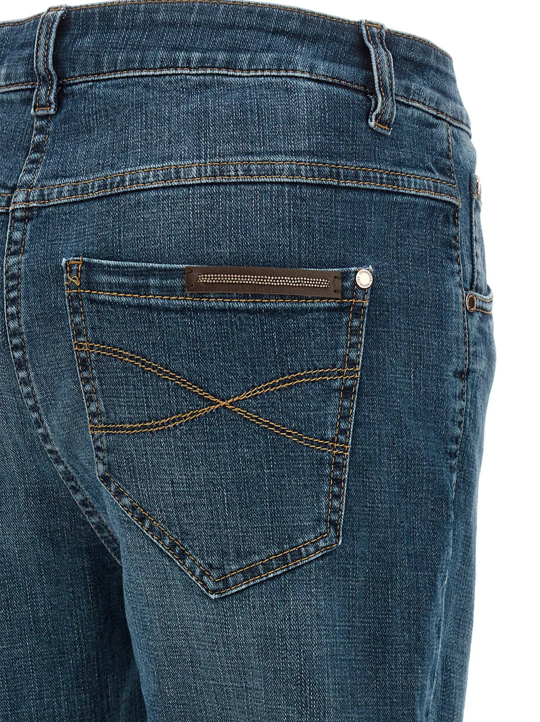 Brunello Cucinelli Blue Cotton Straight-Leg Jeans