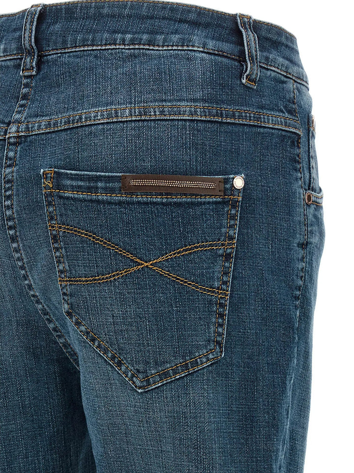 Brunello Cucinelli Blue Cotton Straight-Leg Jeans