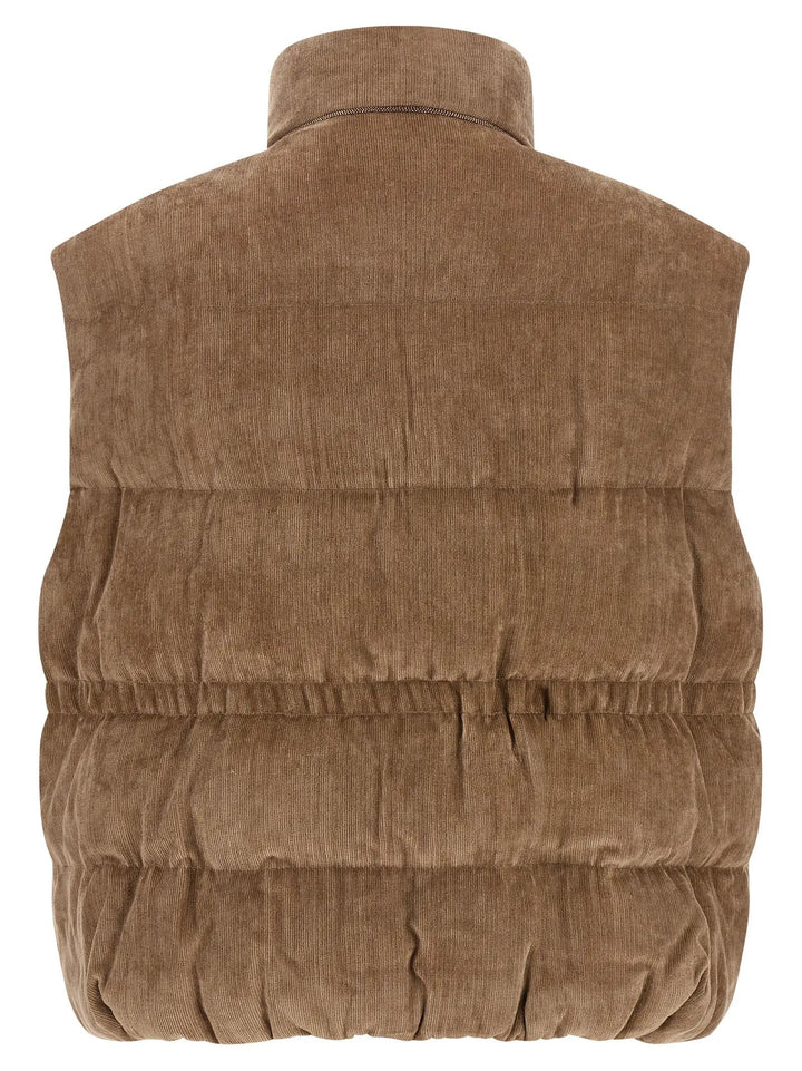 Brunello Cucinelli Sample Sale | Brunello Cucinelli Beige Viscose Sleeveless Jacket - | Designer outlet