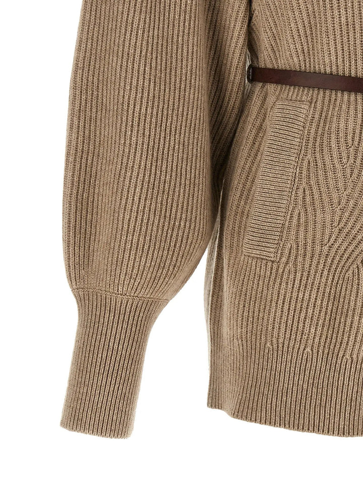 Brunello Cucinelli Sample Sale | Brunello Cucinelli Beige Virgin Wool Cardigan - | Designer outlet