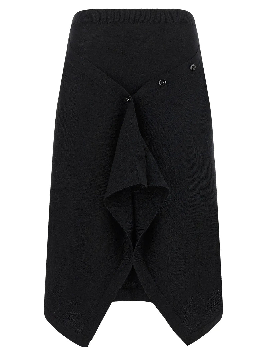 Lemaire Sample Sale | Lemaire Black Wool Midi Skirt - | Designer outlet
