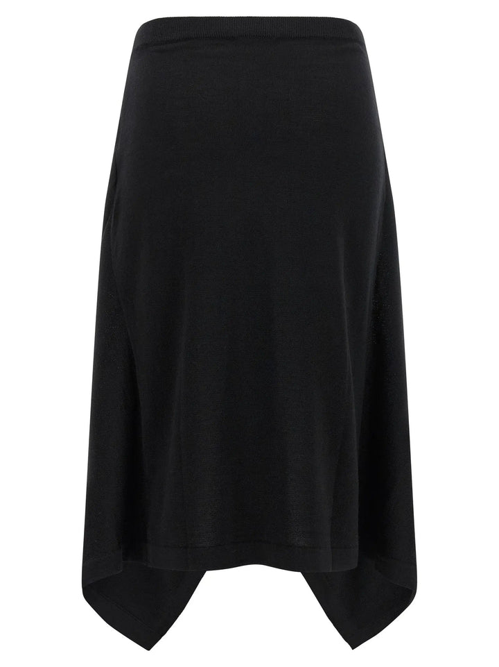 Lemaire Sample Sale | Lemaire Black Wool Midi Skirt - | Designer outlet