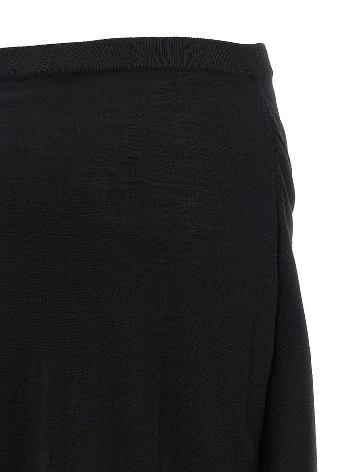 Lemaire Sample Sale | Lemaire Black Wool Midi Skirt - | Designer outlet