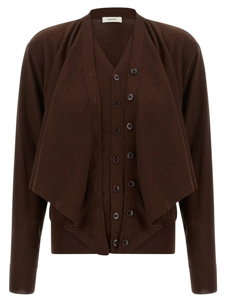 Lemaire Sample Sale | Lemaire Bordeaux Wool Cardigan - | Designer outlet