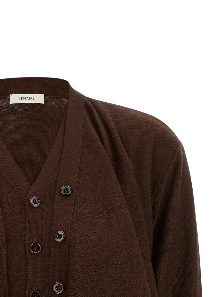 Lemaire Sample Sale | Lemaire Bordeaux Wool Cardigan - | Designer outlet