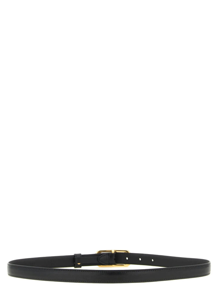 Fendi Sample Sale | Fendi Black Calfskin Thin Belt - | Designer outlet
