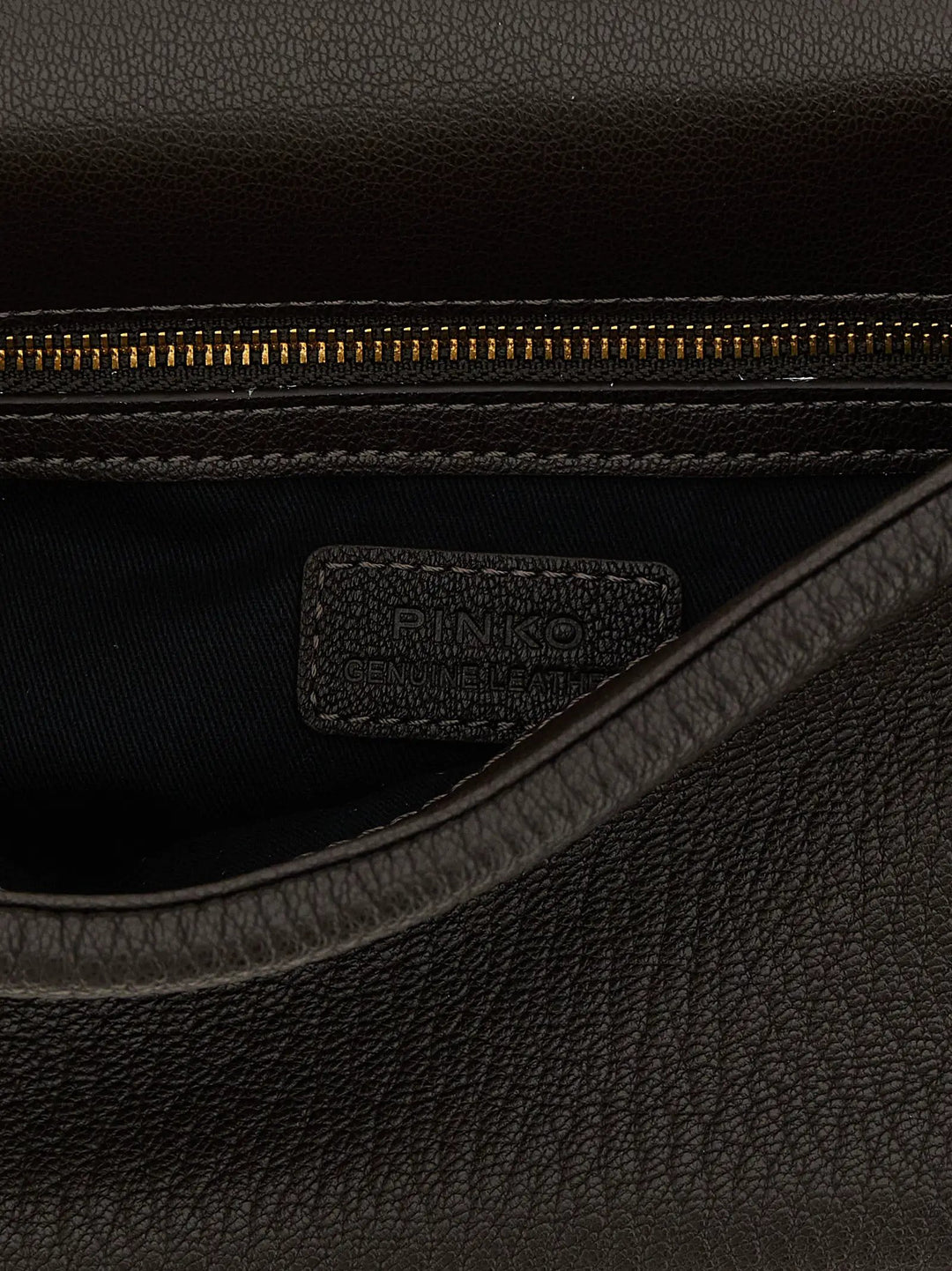 PINKO Brown Lamb Leather Crossbody Bag