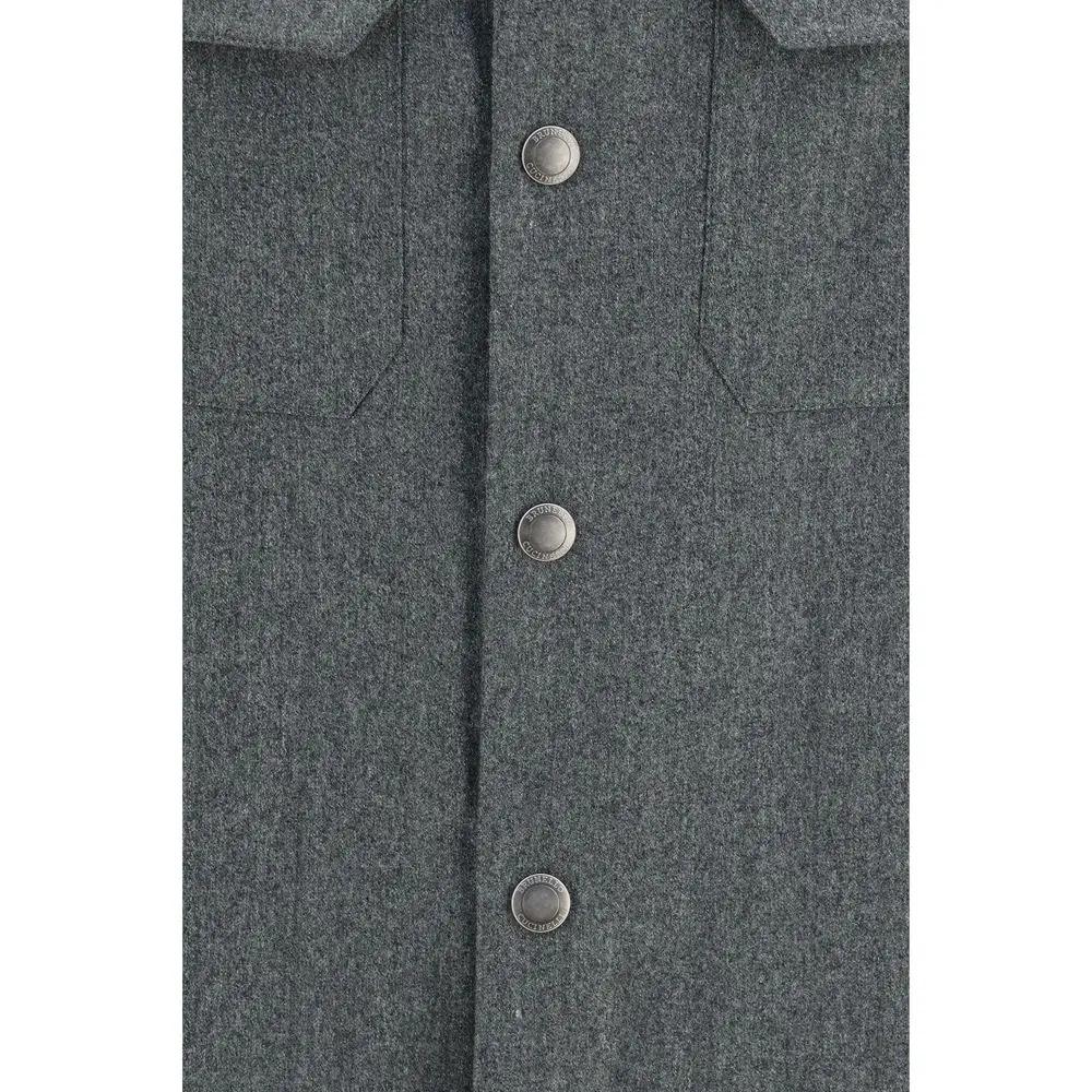 Brunello Cucinelli Sample Sale | Brunello Cucinelli Gray Wool Oves Aries Dress Shirt - | Designer outlet