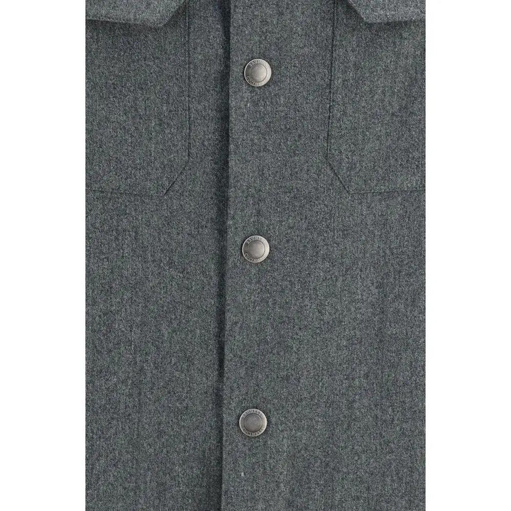 Brunello Cucinelli Sample Sale | Brunello Cucinelli Gray Wool Oves Aries Dress Shirt - | Designer outlet