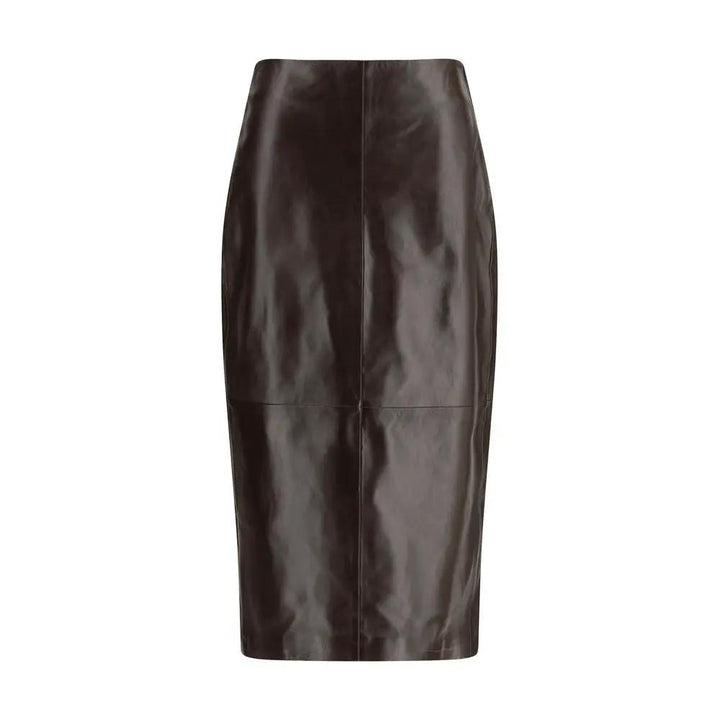 Arma Sample Sale | Arma Brown Leather Long Skirt - | Designer outlet