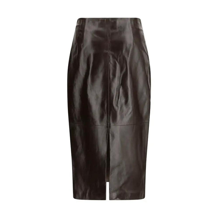 Arma Sample Sale | Arma Brown Leather Long Skirt - | Designer outlet
