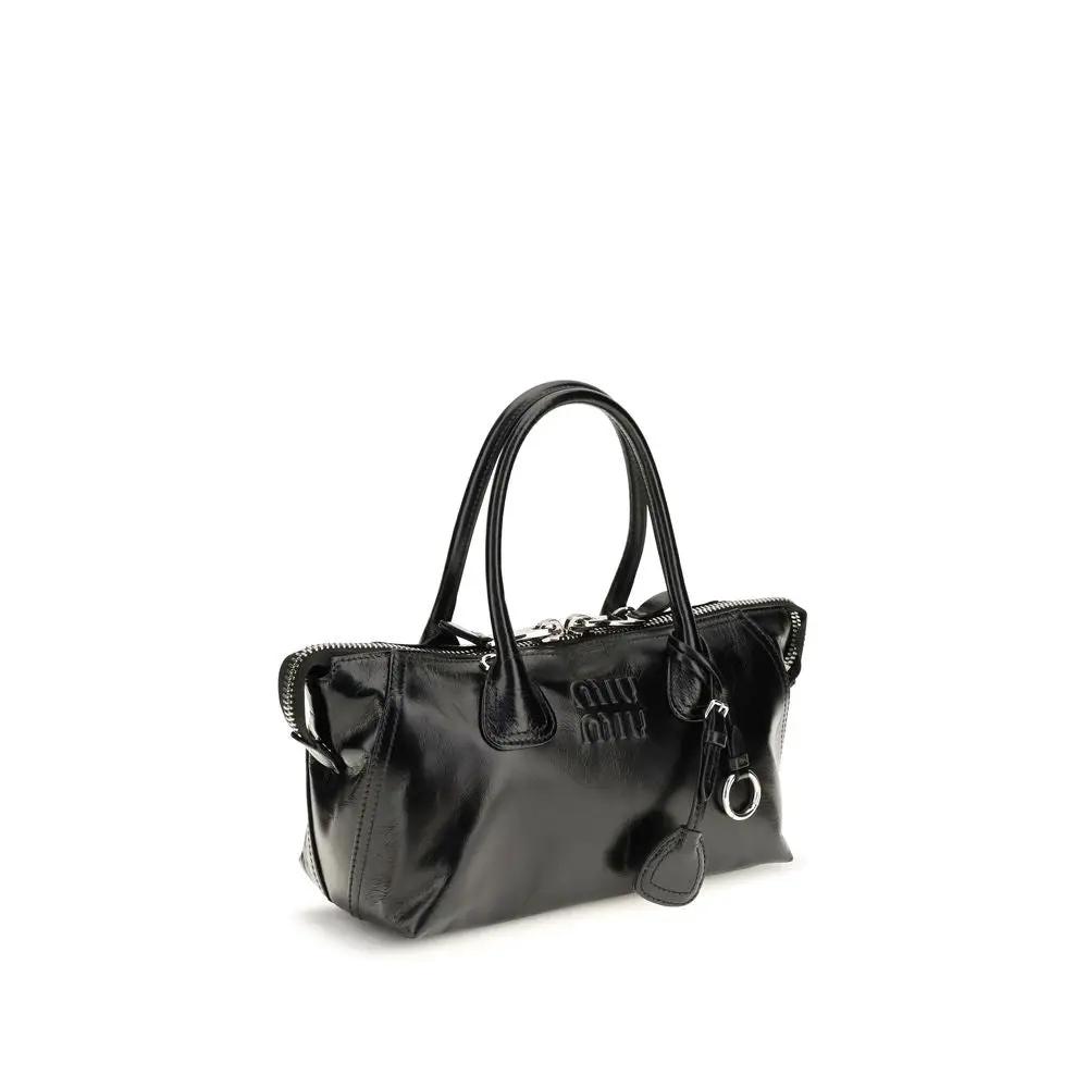 Miu Miu Sample Sale | Miu Miu Black Calf Leather Bos Taurus Handbag - | Designer outlet