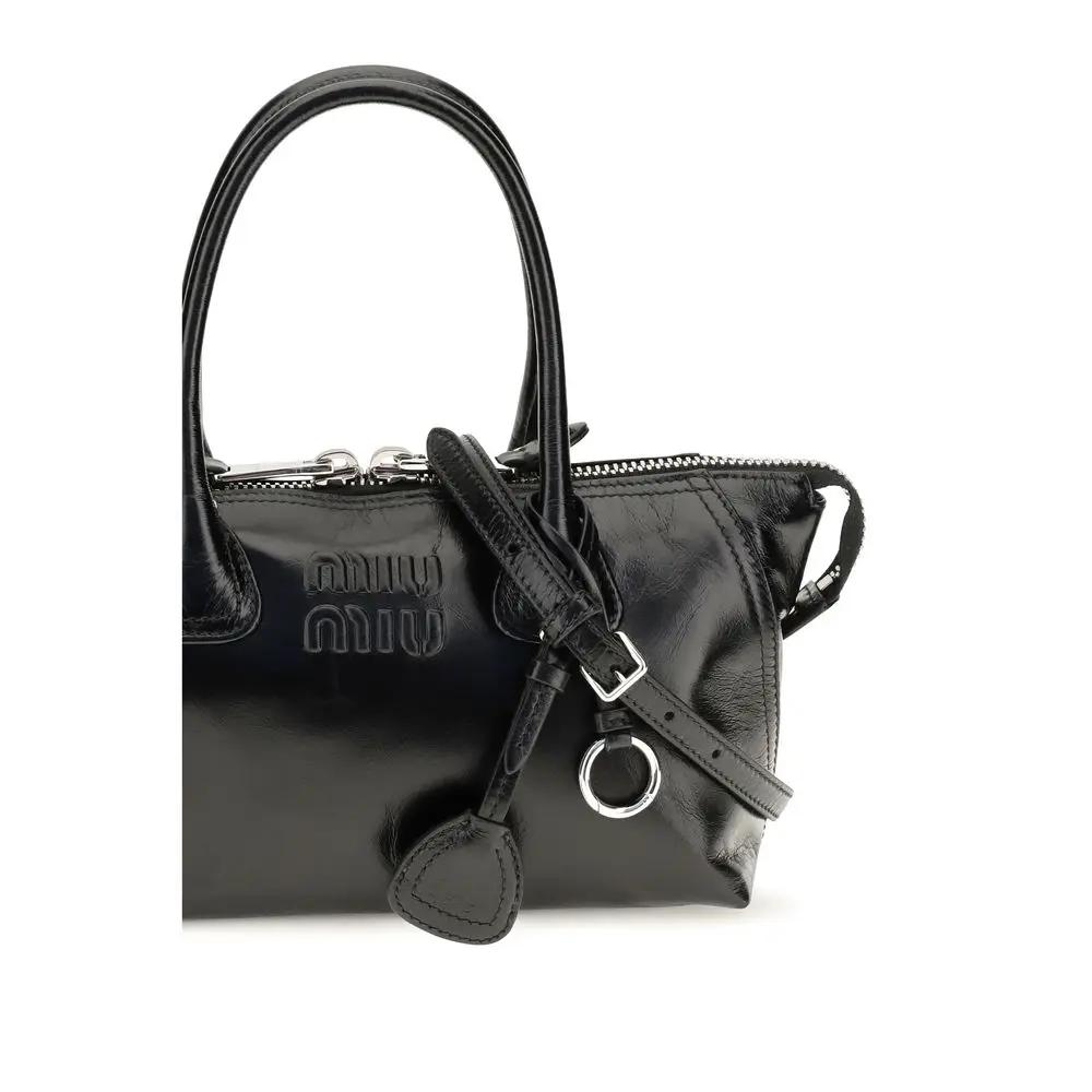 Miu Miu Sample Sale | Miu Miu Black Calf Leather Bos Taurus Handbag - | Designer outlet