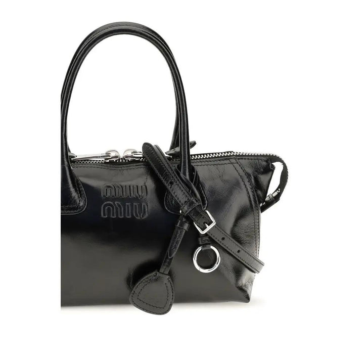 Miu Miu Sample Sale | Miu Miu Black Calf Leather Bos Taurus Handbag - | Designer outlet