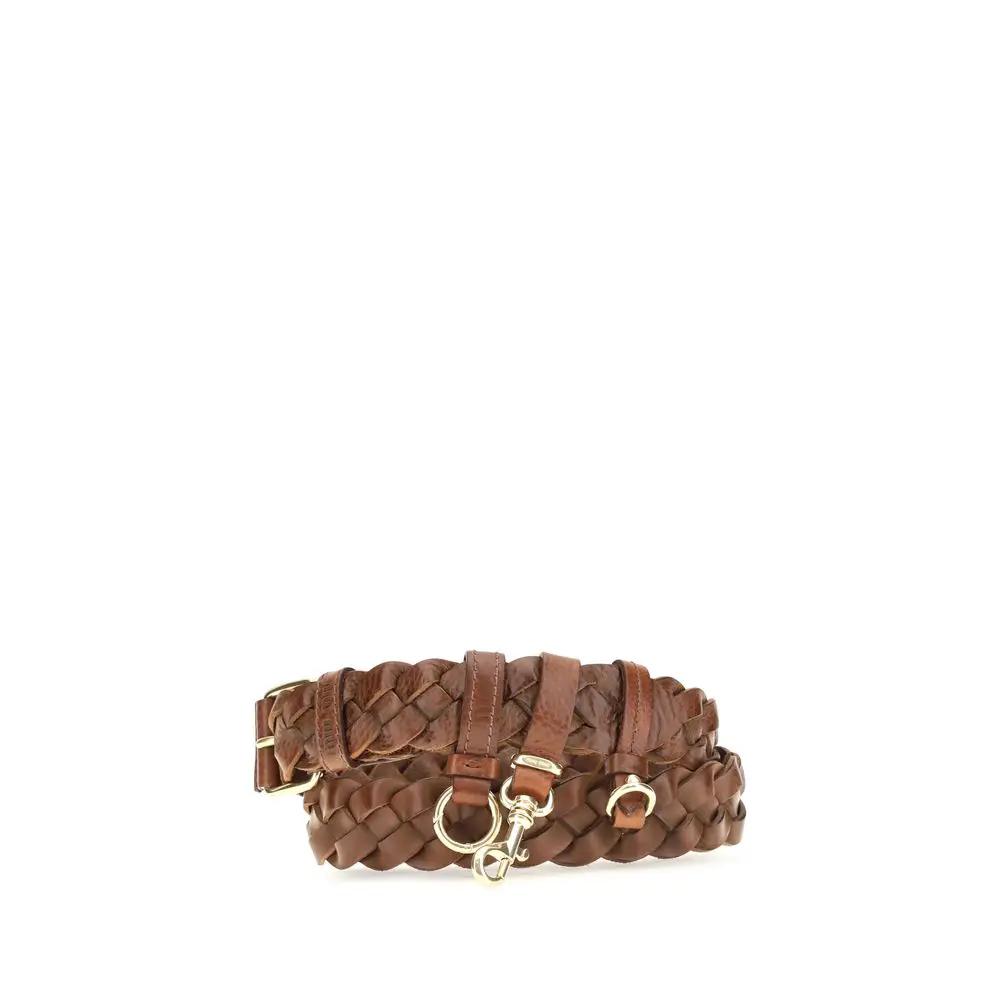 Miu Miu Sample Sale | Miu Miu Brown Calf Leather Bos Taurus Regular Belt - | Designer outlet