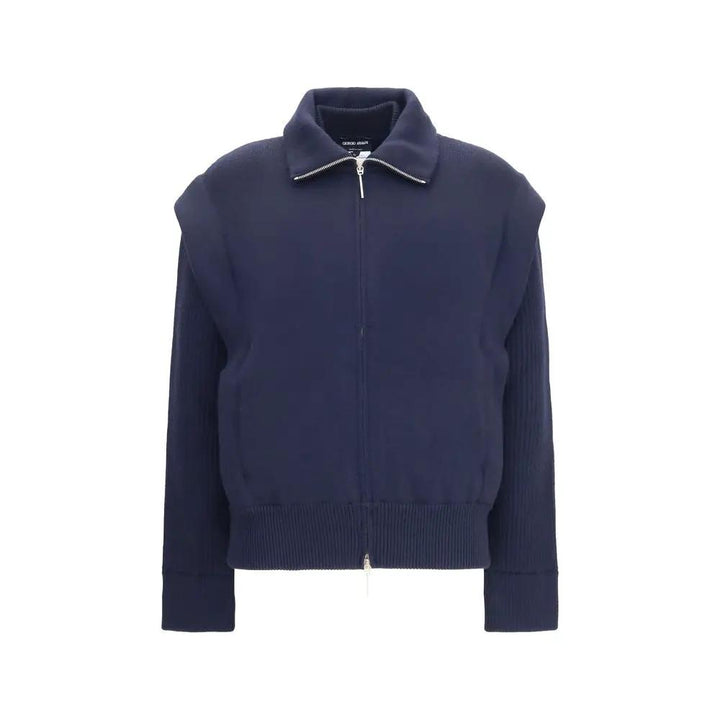 Giorgio Armani Sample Sale | Giorgio Armani Blue Wool Oves Aries Bomber - | Designer outlet