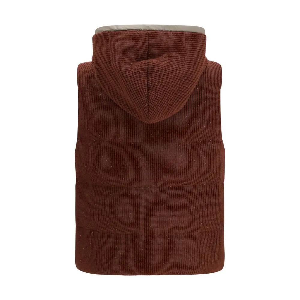 Brunello Cucinelli Sample Sale | Brunello Cucinelli Brown Cotton Sleeveless Jacket - | Designer outlet