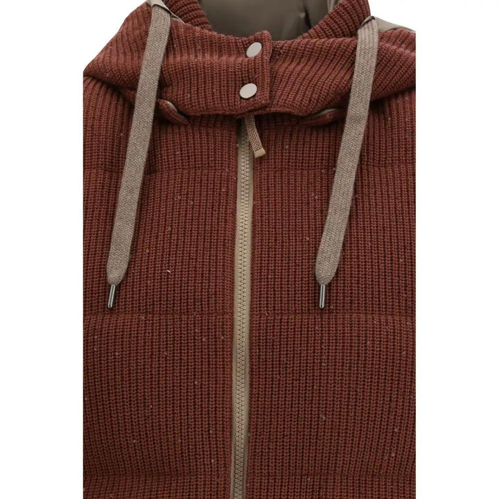 Brunello Cucinelli Sample Sale | Brunello Cucinelli Brown Cotton Sleeveless Jacket - | Designer outlet