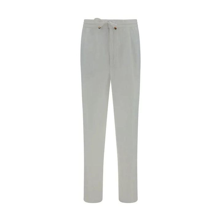 Brunello Cucinelli Sample Sale | Brunello Cucinelli White Linen Casual Pants - | Designer outlet