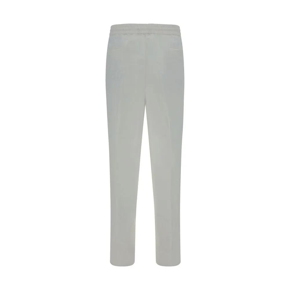 Brunello Cucinelli Sample Sale | Brunello Cucinelli White Linen Casual Pants - | Designer outlet