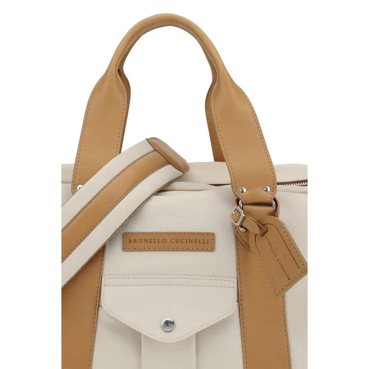Brunello Cucinelli Sample Sale | Brunello Cucinelli Beige Calf Leather Bos Taurus Luggage And Travel - | Designer outlet