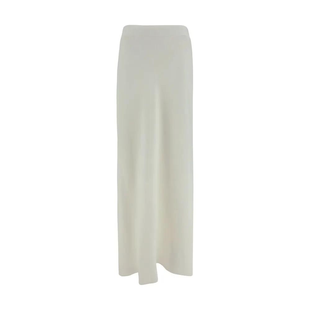 Brunello Cucinelli Sample Sale | Brunello Cucinelli White Viscose Long Skirt - | Designer outlet
