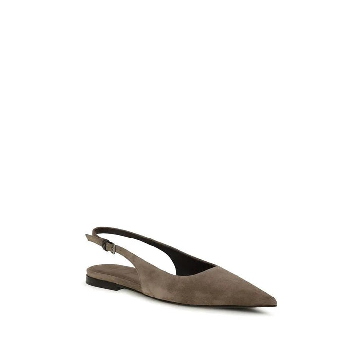 Brunello Cucinelli Sample Sale | Brunello Cucinelli Brown Calf Leather Bos Taurus Ballet Flats - | Designer outlet