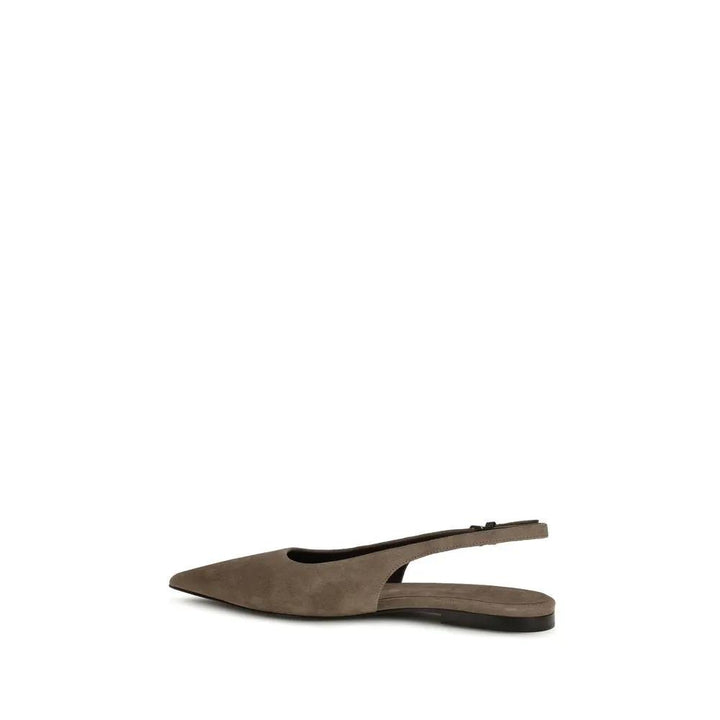 Brunello Cucinelli Sample Sale | Brunello Cucinelli Brown Calf Leather Bos Taurus Ballet Flats - | Designer outlet